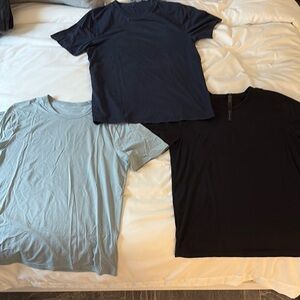 Lululemon Men’s Bundle - Black, Navy, and Light Blue T-Shirts